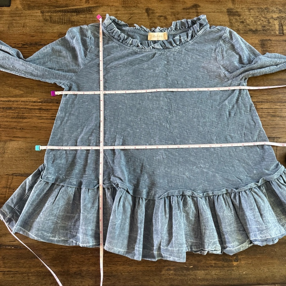 Altar'd State Indigo Ruffle Sleeve Blouse - Picture 7 of 7
